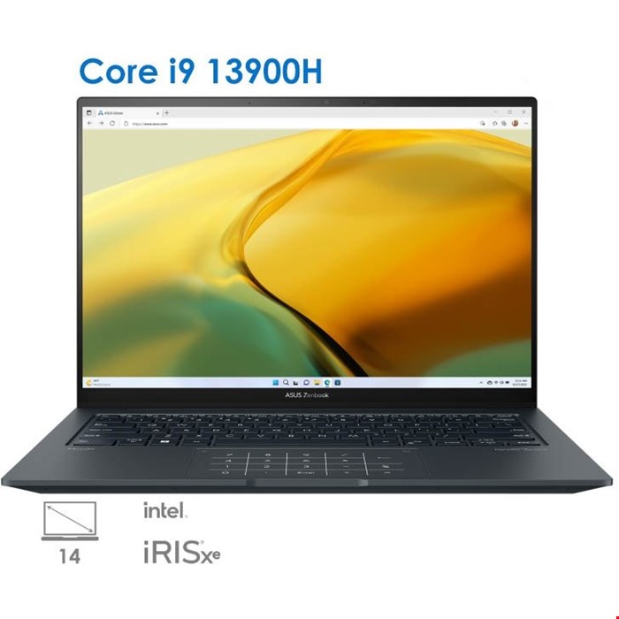 لپ تاپ ایسوس Asus Zenbook 14X OLED UX3404VA I9 (13900H) 16 1 INTEL ASUS ZenBook UX3404VA Core i9 13900H 16GB 1TB SSD Intel OLED