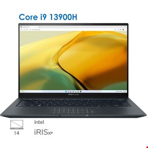 خاکستریAsus Zenbook 14X OLED UX3404VA I9 (13900H) 16 1 INTEL ASUS ZenBook UX3404VA Core i9 13900H 16GB 1TB SSD Intel OLED